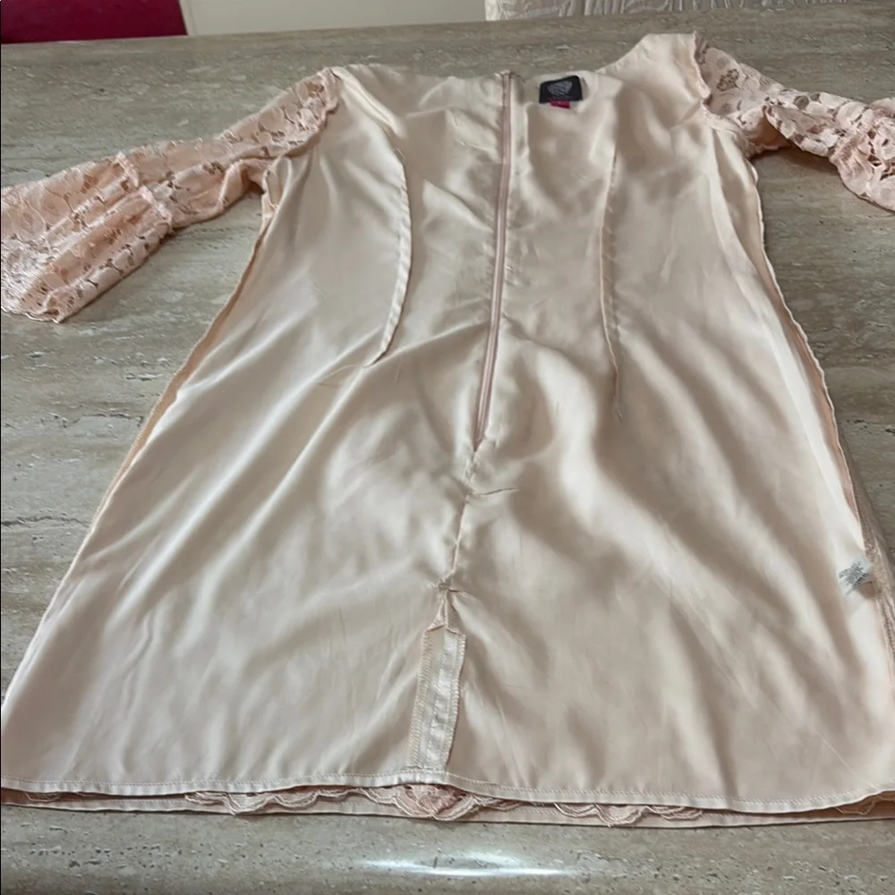 Vince Camuto Cream Long Sleeve Dress, Lace outer fabric. - Picture 14 of 14